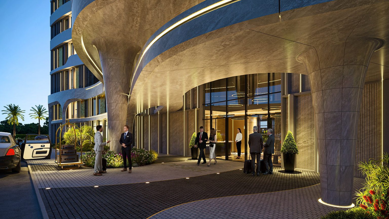 budynek z zewnątrz, concierge i obsługa hotelowa