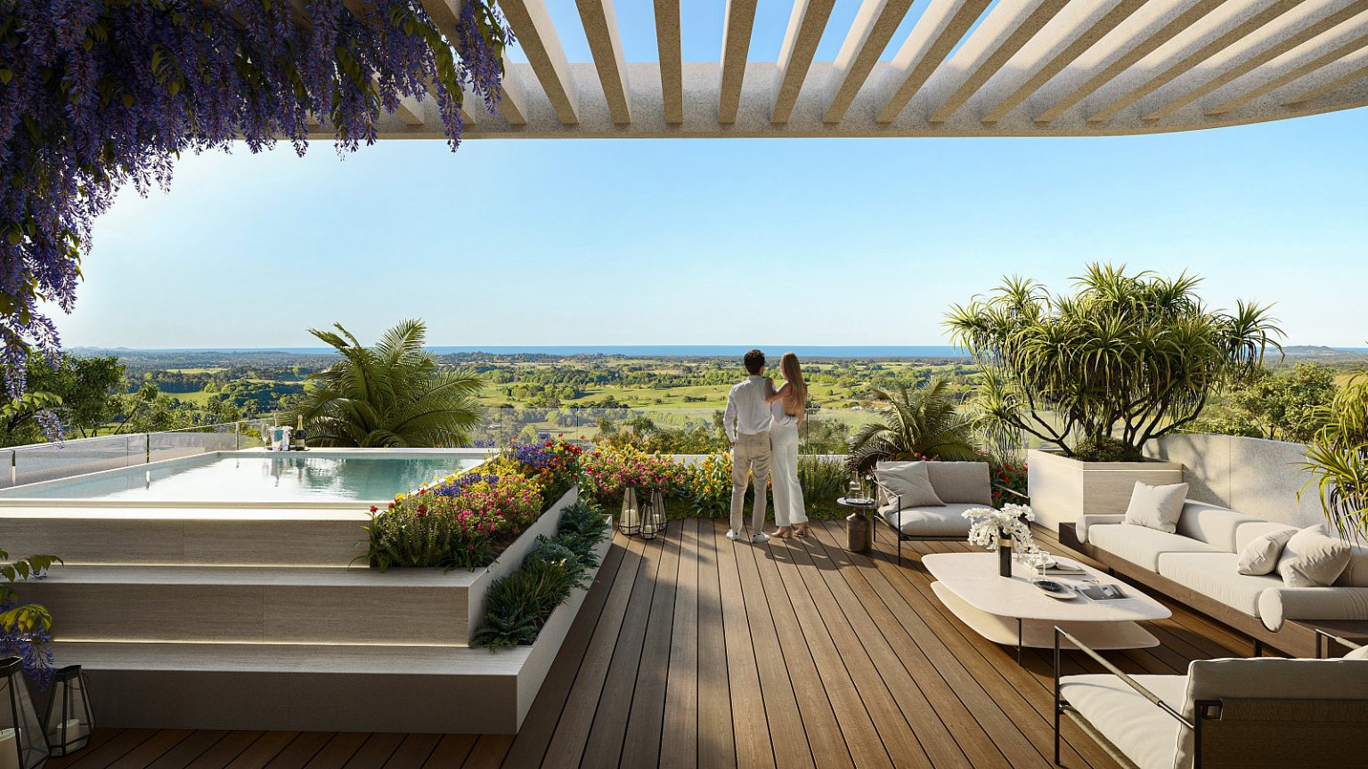 taras na dachu apartamentu, prywatny basen w Turcji